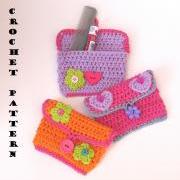 Girls Purse/ Wallet with Flower and Heart, Crochet Pattern PDF,Easy, Great for Beginners, Pattern No. 11